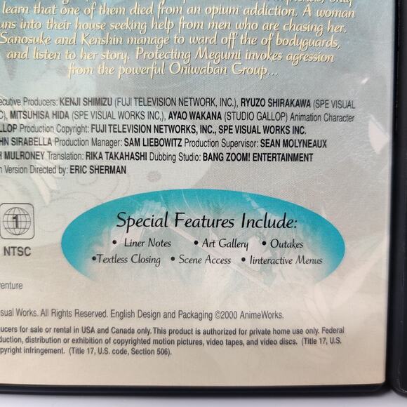 Rurouni Kenshin 3 Anime DVDs Rare Ice Blue Eyes Shadow Elite Battle in Moonlight - Picture 13 of 16